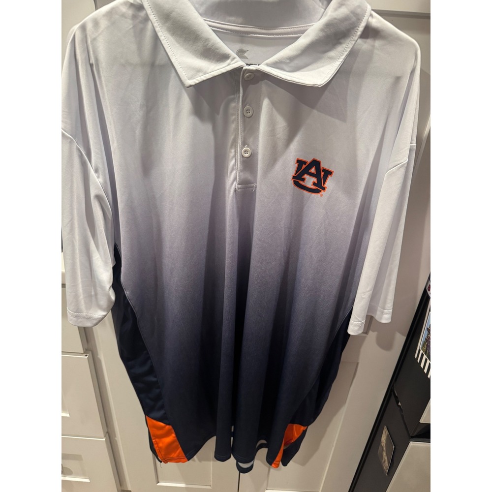 Colosseum‎ Auburn Tigers NCAA Mens 3XL Polo Shirt Ombre Gradient Navy White AU